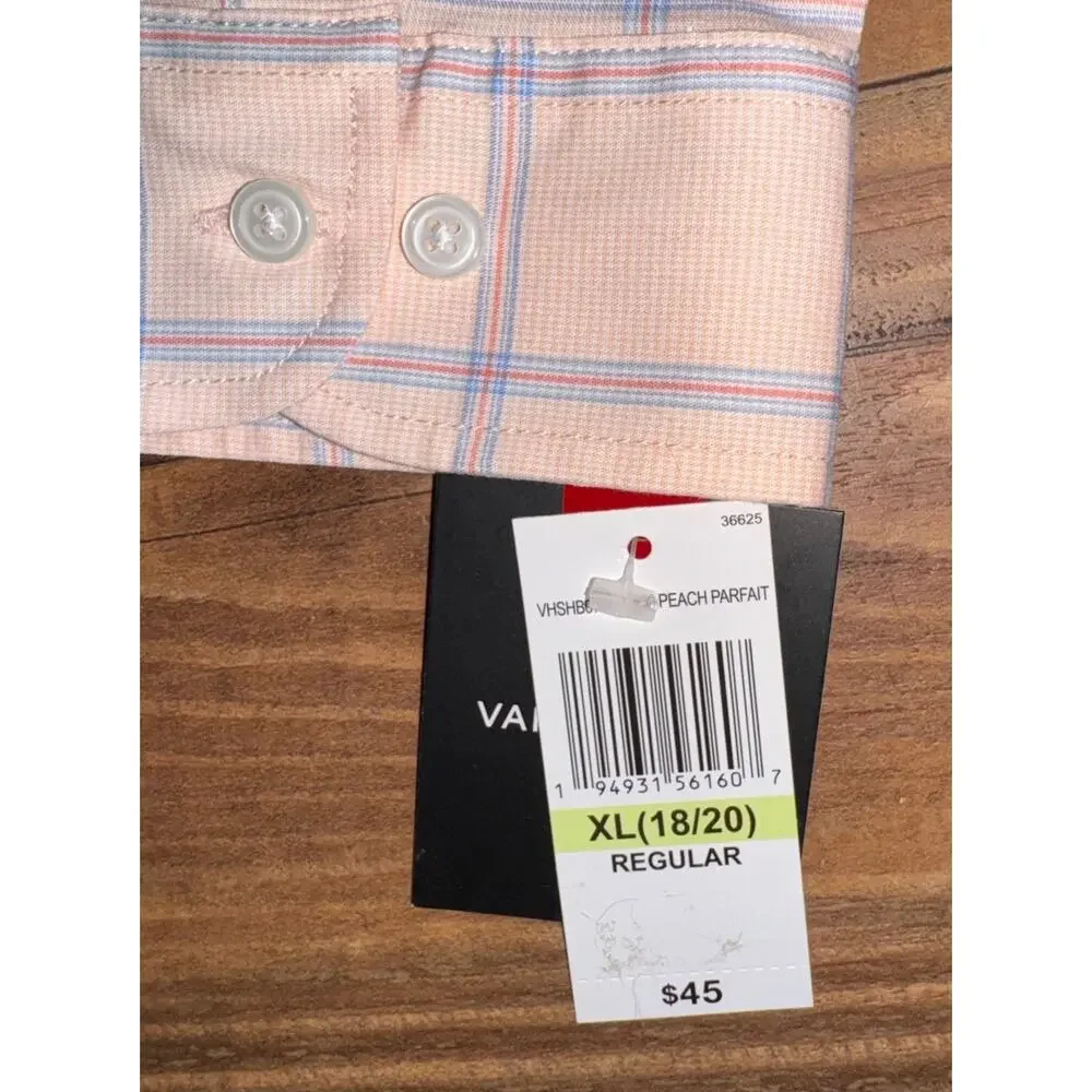 Van Heusen Apricot And Blue‎ Button Up Long Sleeve 18/20